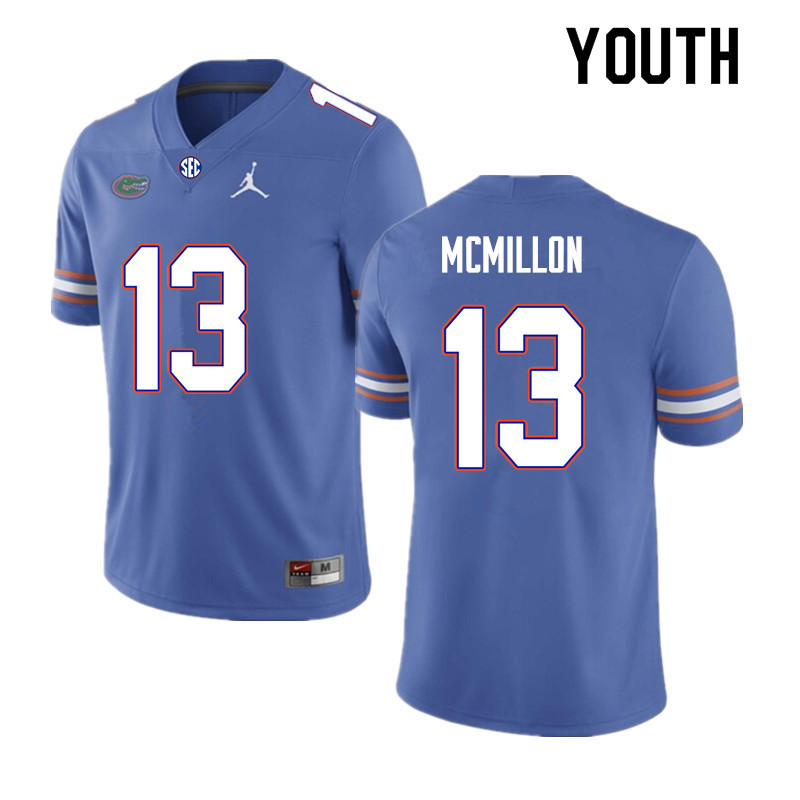 Youth #13 Donovan McMillon Florida Gators College Football Jerseys Sale-Royal - Click Image to Close